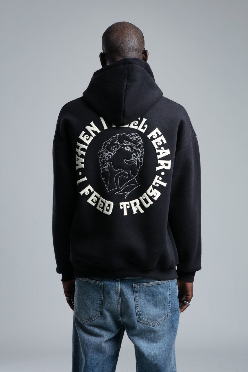 OVERSIZE FEEL FREE HOODIE - BLACK