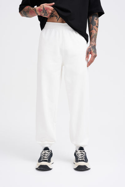 BASIC DIAGONAL JOGGER - WHITE