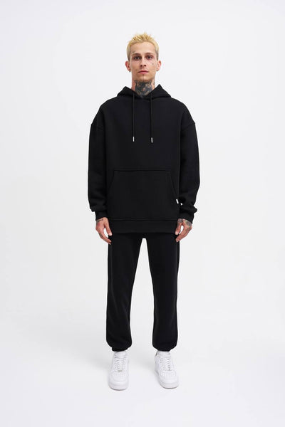 OVERSIZE BASIC HOODIE - BLACK