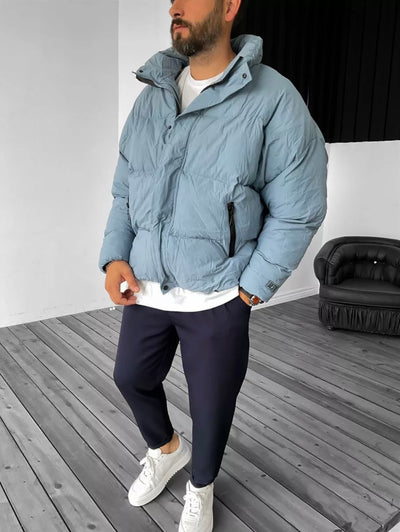 OVERSIZE SOFT PARACHUTE JACKET - BLUE