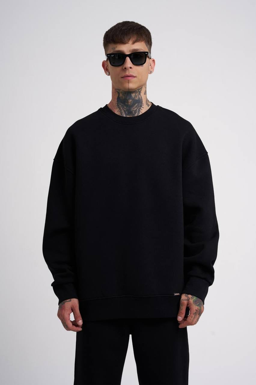 OVERSIZE BASIC SWEATSHIRT - BLACK