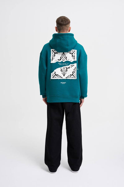 OVERSIZE ETHNIC HOODIE - GREEN