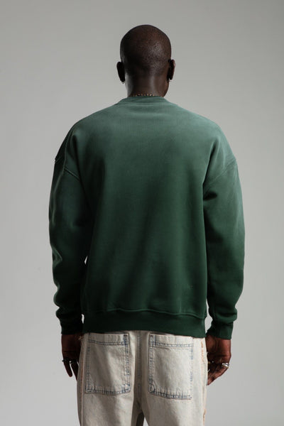 OVERSIZED WASHED SWEATER - GREEN