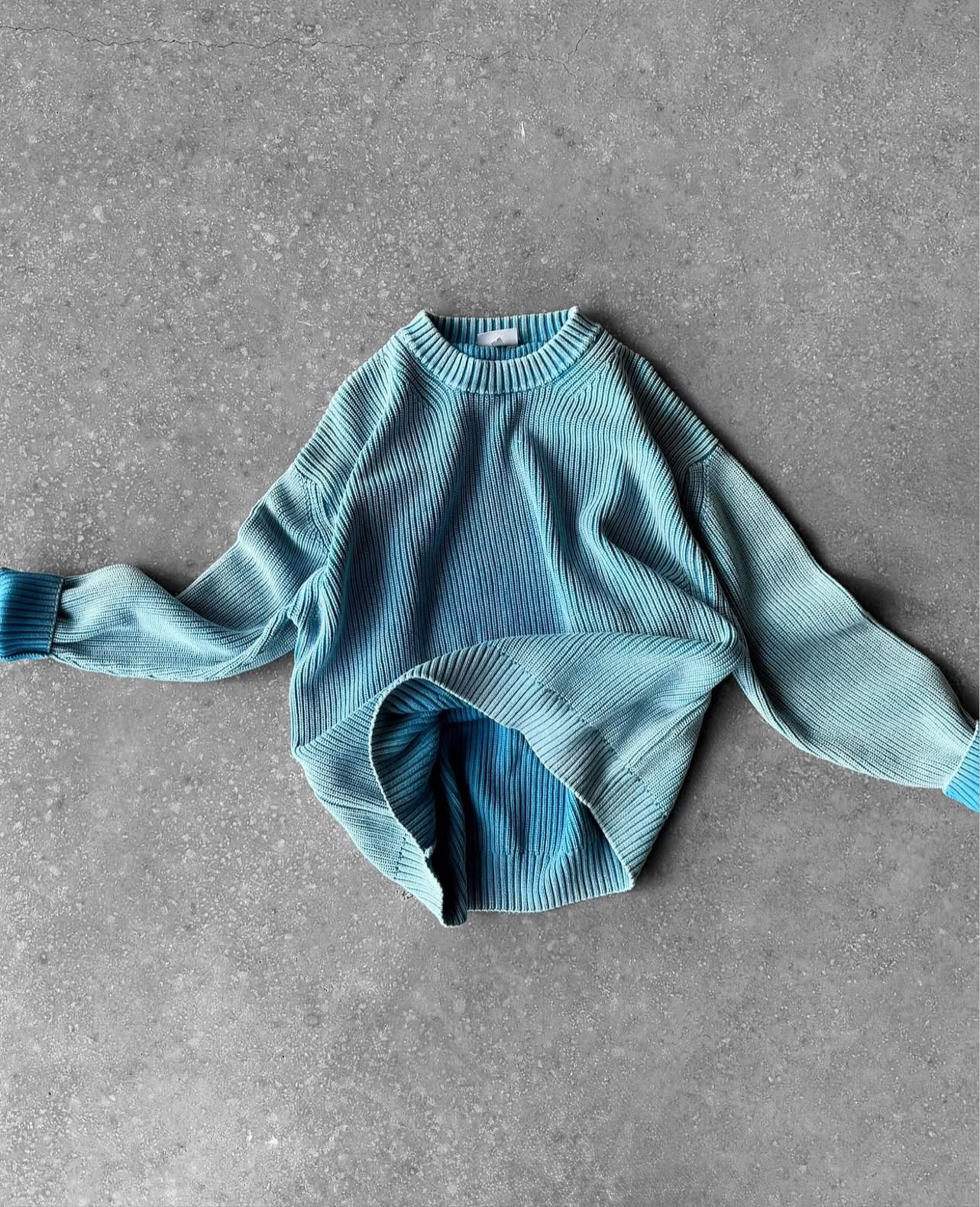 LOOSE FIT STRIPPED STRUCTURE PULLOVER- BABY BLUE