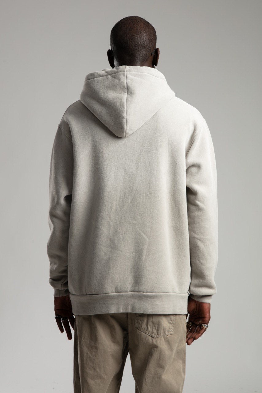 OVERSIZED WASHED HOODIE - GREY