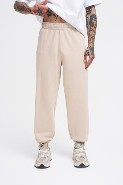 BASIC DIAGONAL JOGGER  - BEIGE