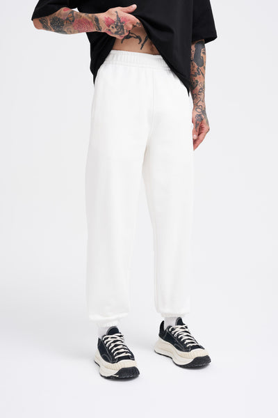 BASIC DIAGONAL JOGGER - WHITE