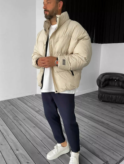 OVERSIZE SOFT PARACHUTE JACKET - BEIGE