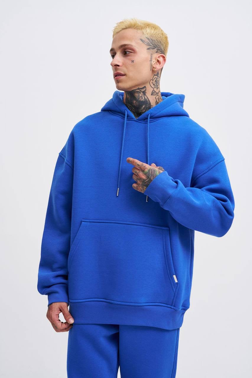 OVERSIZE BASIC HOODIE - BLUE