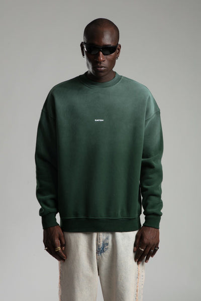 OVERSIZED WASHED SWEATER - GREEN