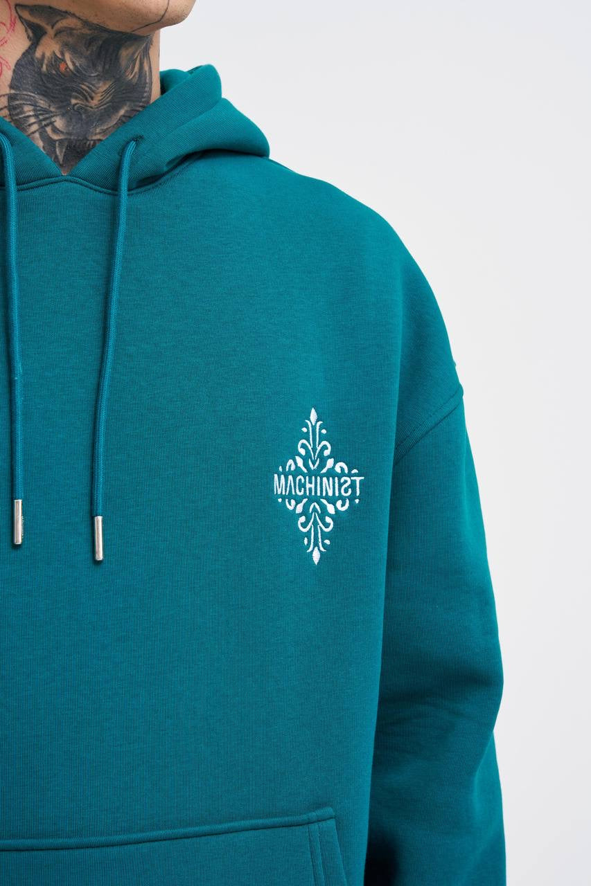 OVERSIZE ETHNIC HOODIE - GREEN