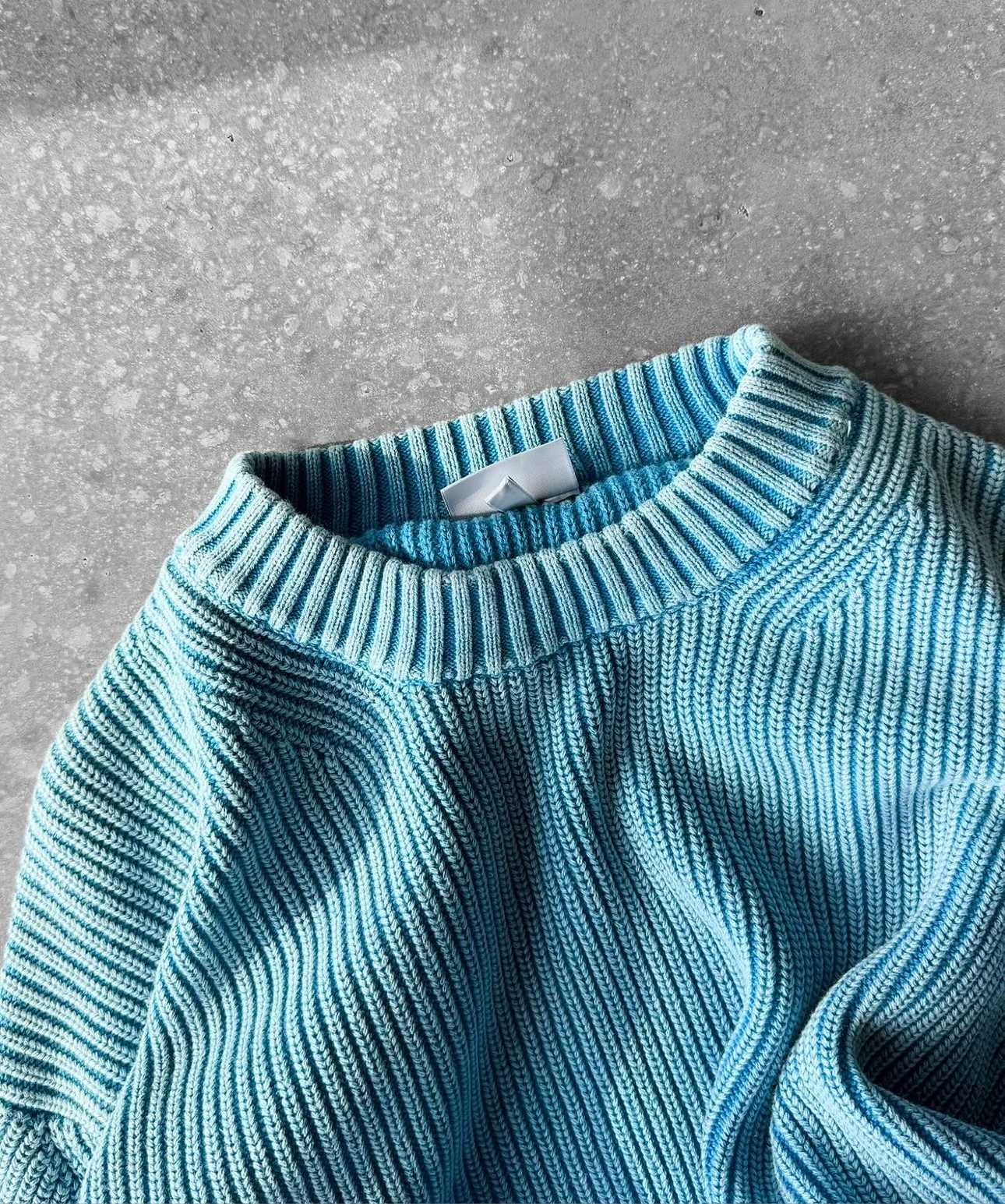 LOOSE FIT STRIPPED STRUCTURE PULLOVER- BABY BLUE