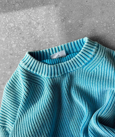 LOOSE FIT STRIPPED STRUCTURE PULLOVER- BABY BLUE