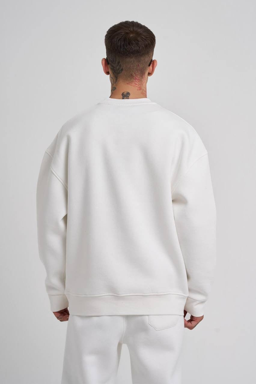 OVERSIZE BASIC SWEATSHIRT - WHITE