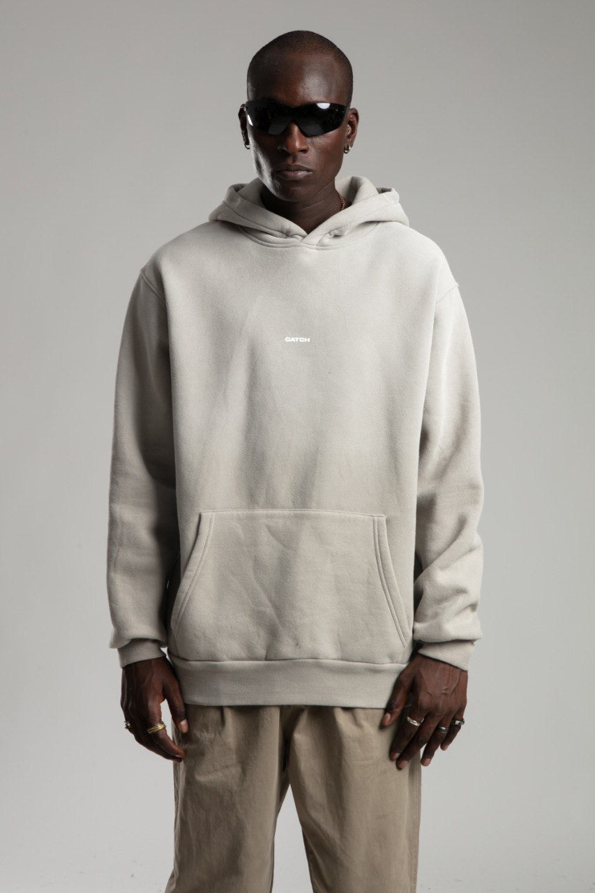 OVERSIZED WASHED HOODIE - GREY