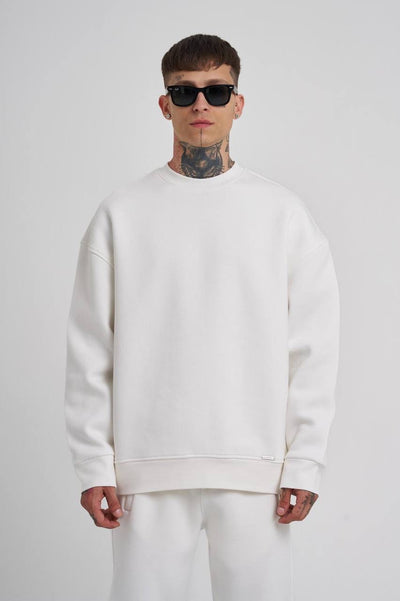 OVERSIZE BASIC SWEATSHIRT - WHITE