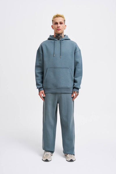 OVERSIZE BASIC HOODIE - BLUE SMOKE