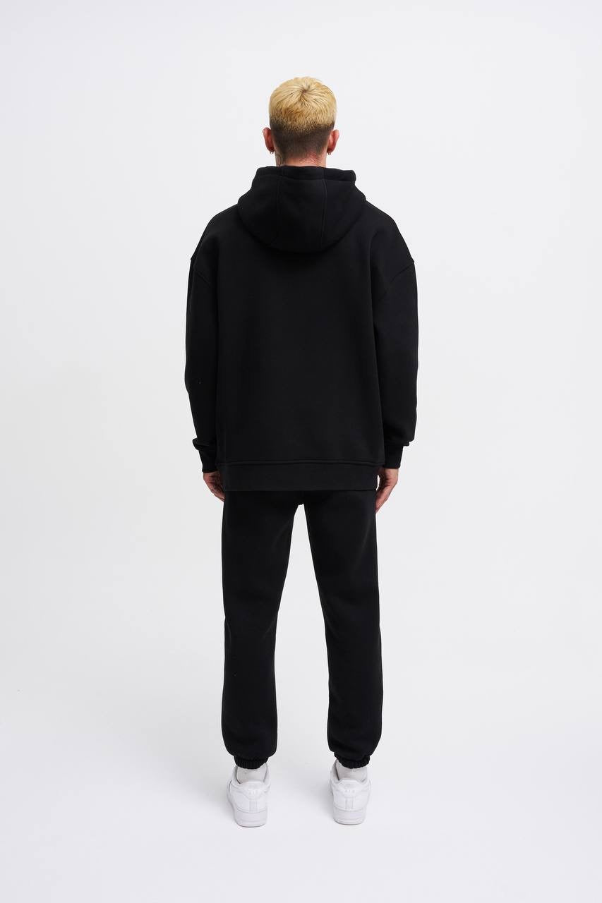 OVERSIZE BASIC HOODIE - BLACK